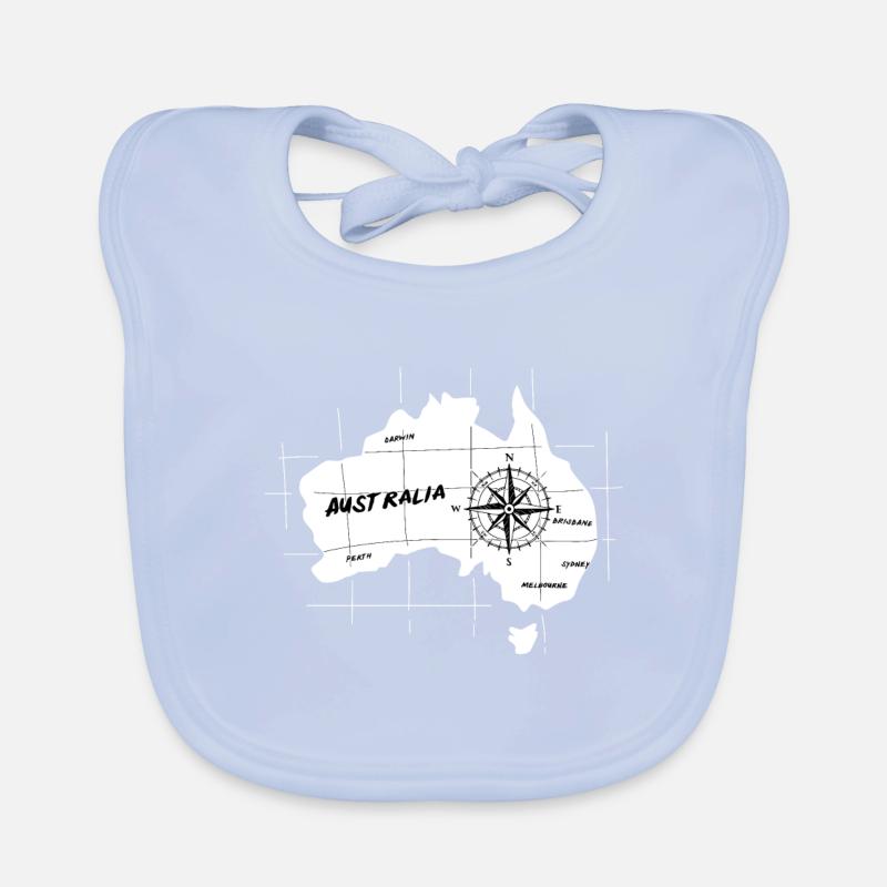 Australia Map Organic Baby Bibs