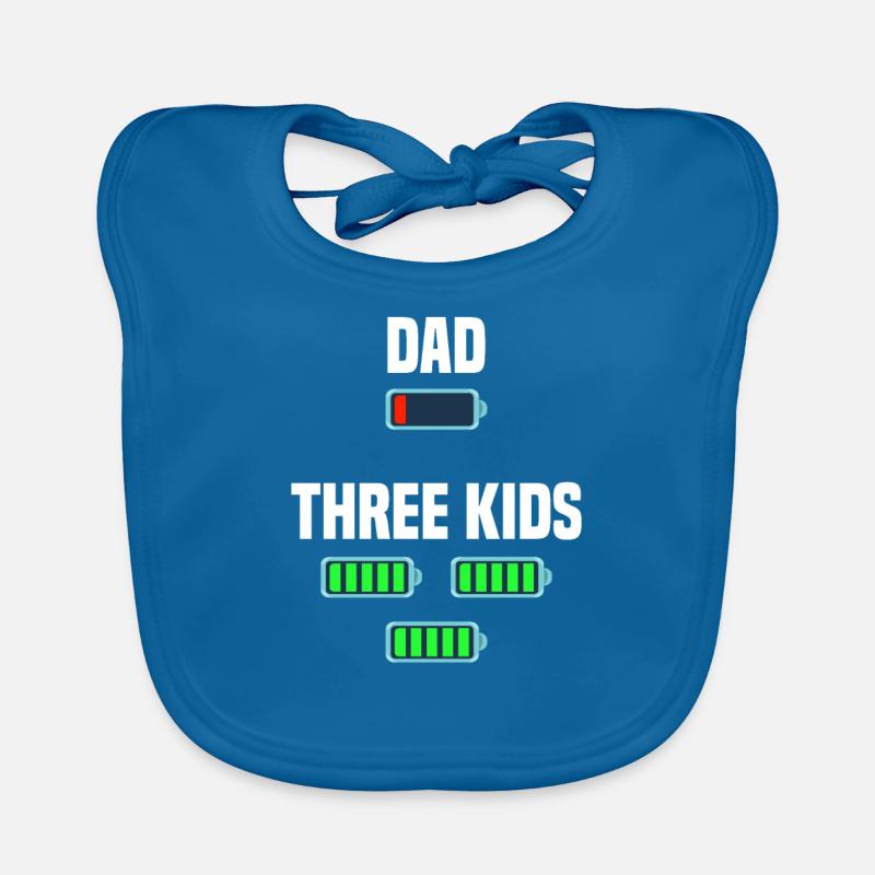 Dad und Drillinge - Baby Bio-Lätzchen - Pfauenblau