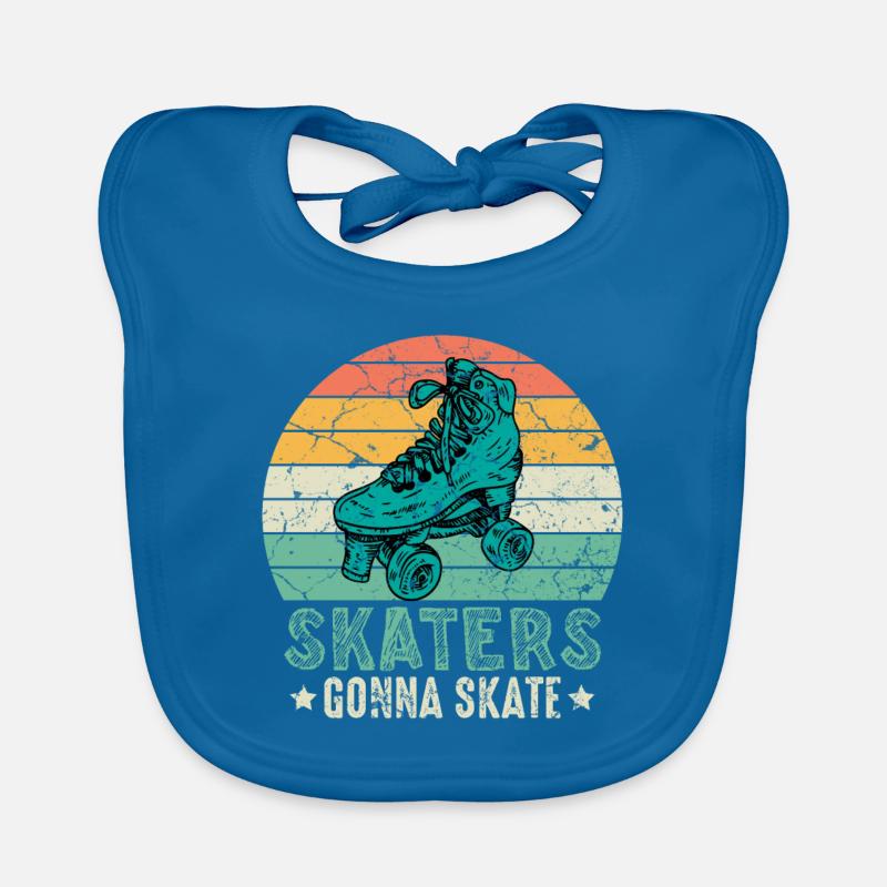 Rollschuhfahrer Retro Rollerskater Baby Bio-Lätzchen