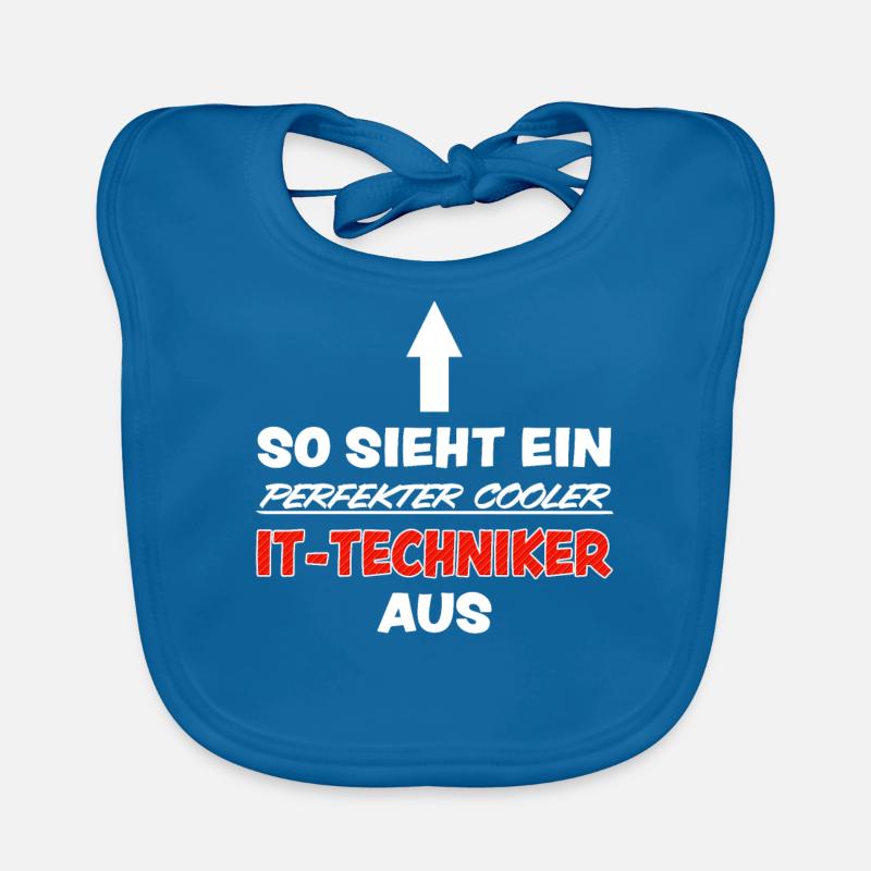 IT Techniker Lustiger Spruch Computer Fun Geschenk Baby Bio-Lätzchen