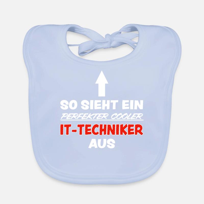 IT Techniker Lustiger Spruch Computer Fun Geschenk Baby Bio-Lätzchen