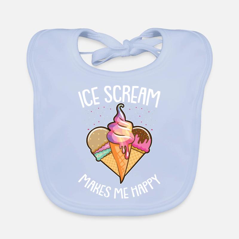 Eiskrem Eis Eiscreme Sommer Spruch Geschenk Baby Bio-Lätzchen