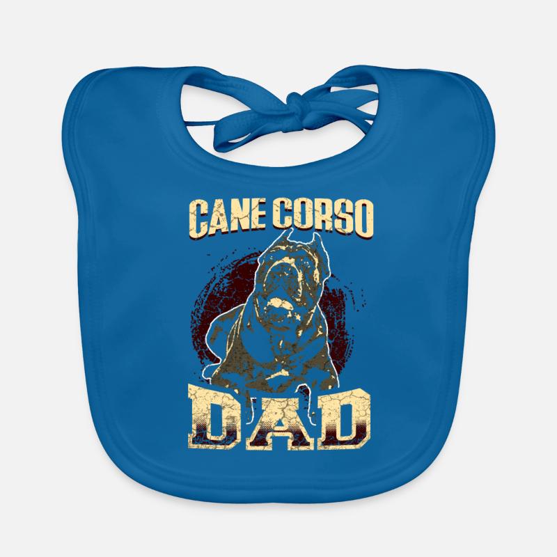 Cane Corso Vater - Baby Bio-Lätzchen - Pfauenblau