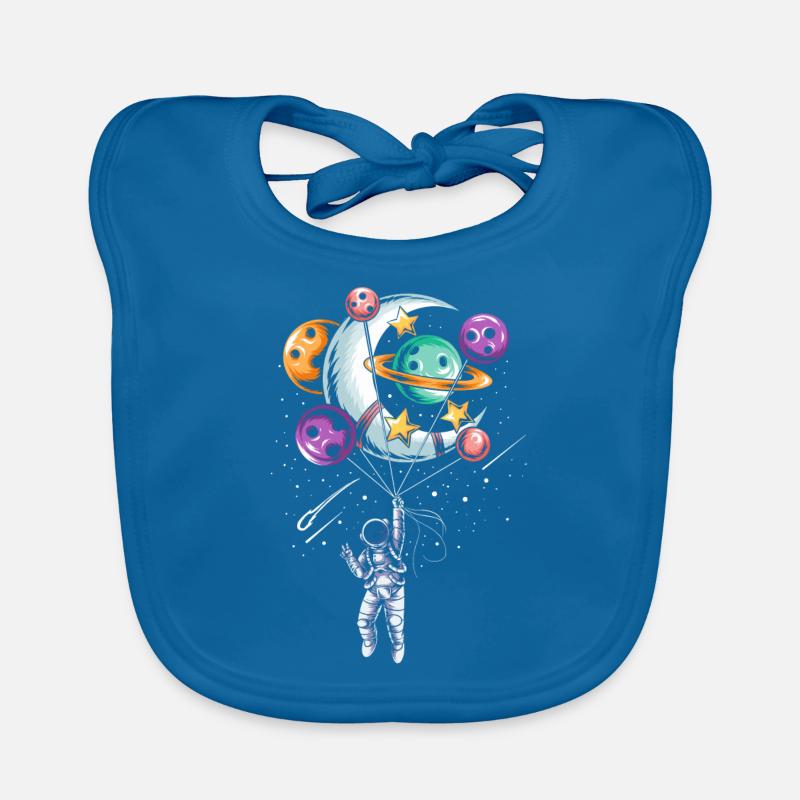 Astronaut Balloon Planet Illustrations Organic Baby Bibs