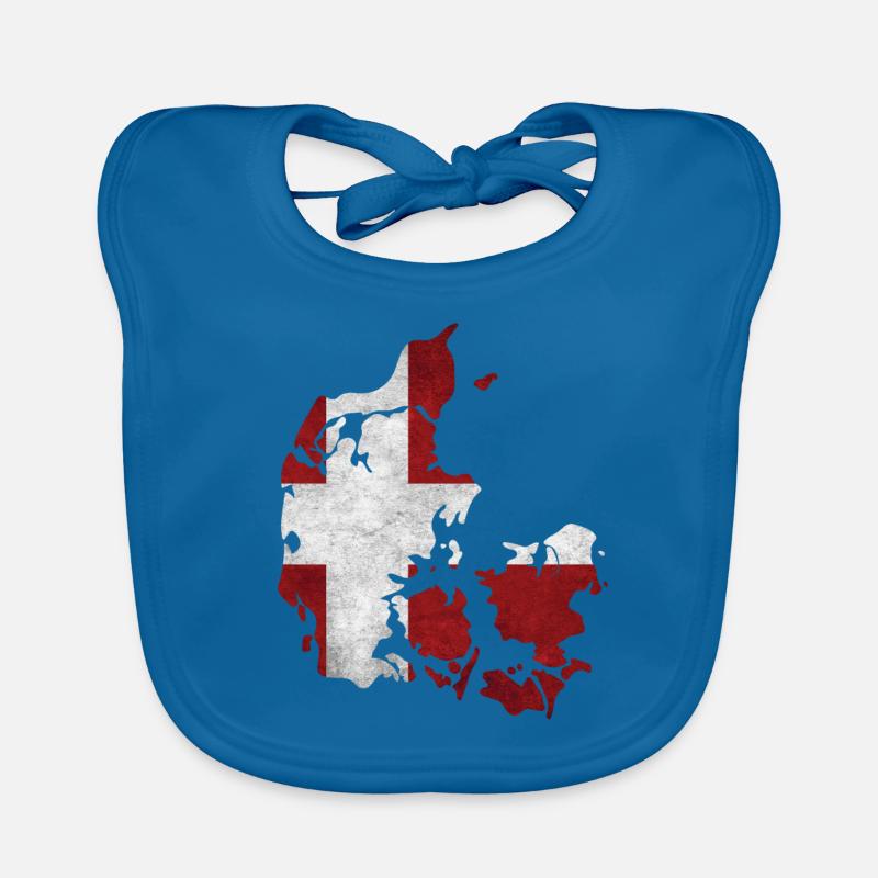 Danemark - frontière dans le drapeau national Bavoir bio Bébé