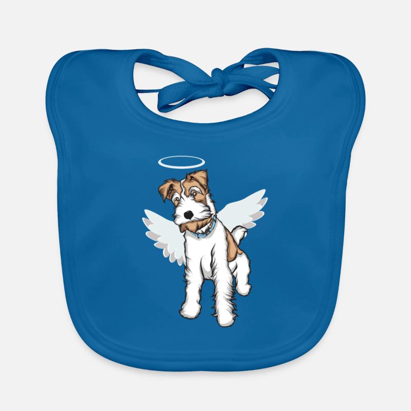 Foxterrier Drahthaar Engel | Foxterrier T-Shirt Baby Bio-Lätzchen