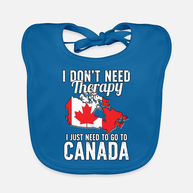 Drapeau du Canada I Souvenirs canadiens - Bavoir bio Bébé - bleu paon