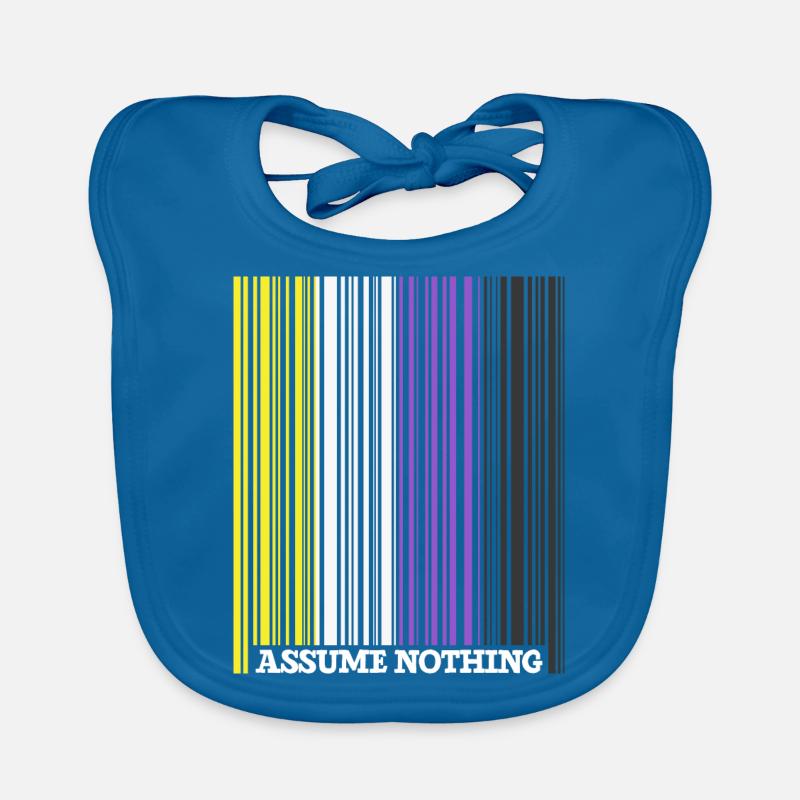 Nonbinary Flag Barcode Enby Genderqueer LGBT - Baby Bio-Lätzchen - Pfauenblau
