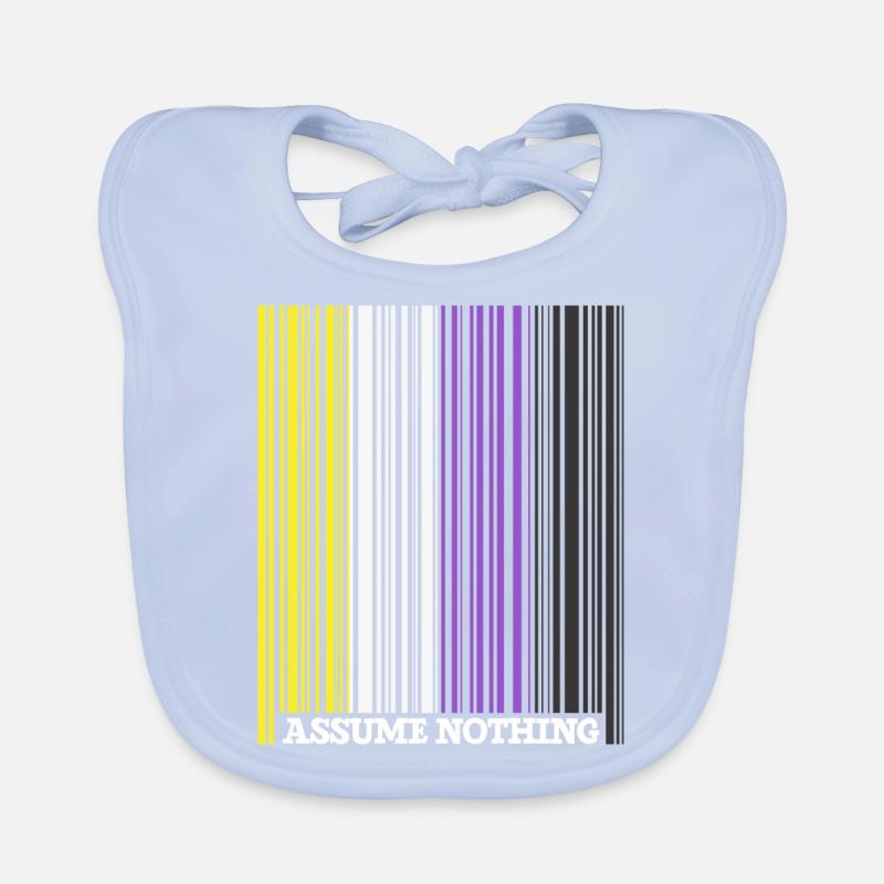 Nonbinary Flag Barcode Enby Genderqueer LGBT Baby Bio-Lätzchen