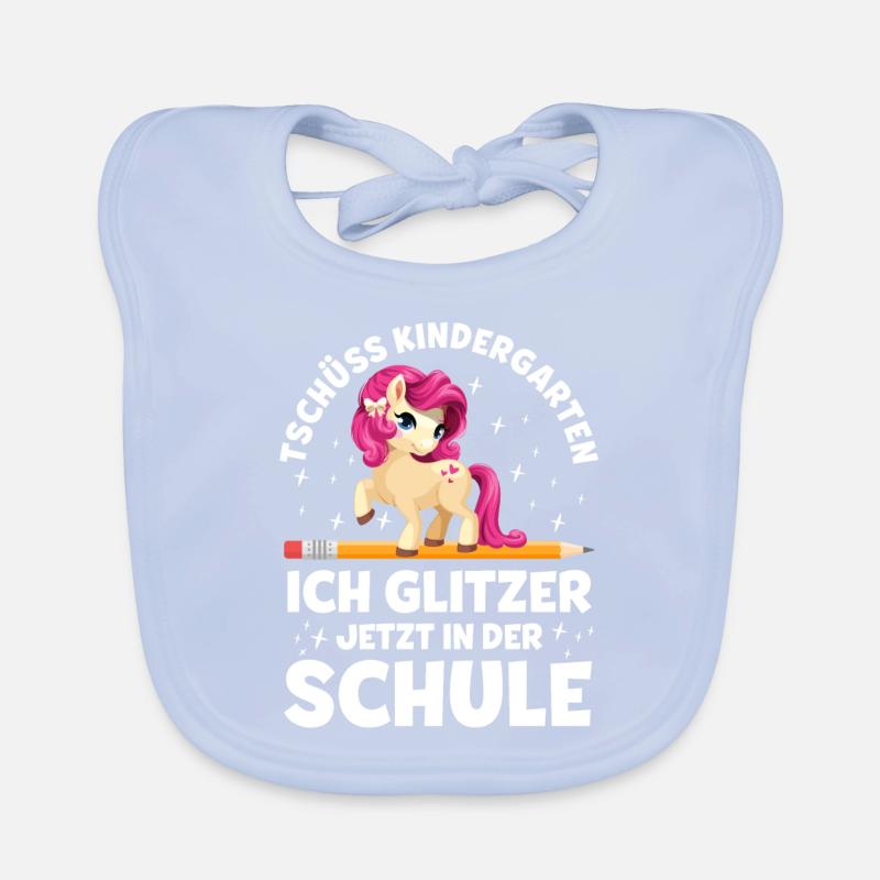 Einschulung Mädchen Pony Einschulungsgeschenk Baby Bio-Lätzchen