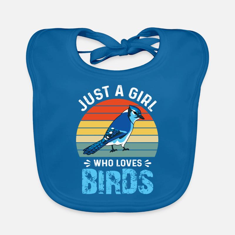 Vögel Beobachten Mädchen Vogel - Baby Bio-Lätzchen - Pfauenblau