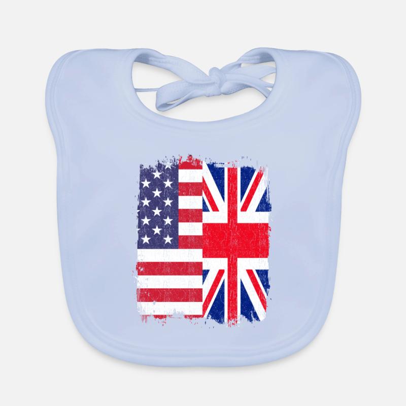 ROYAUME-UNI ÉTATS-UNIS Drapeau Bavoir bio Bébé
