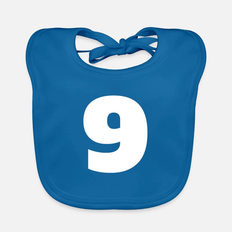 Numéro 9 Monogramme en majuscules Bavoir bio Bébé