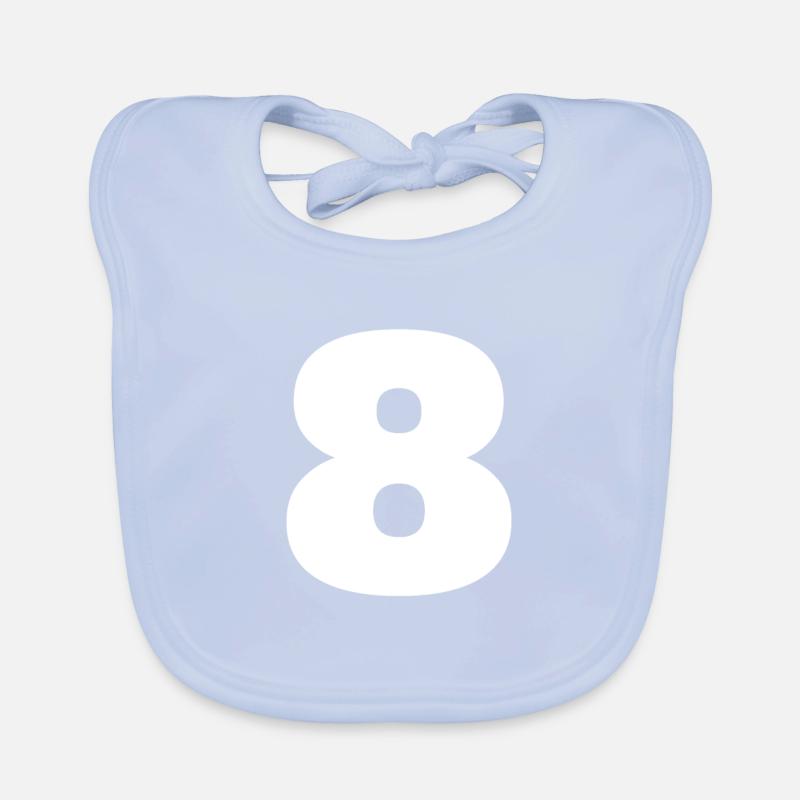 Numéro 8 Monogramme en majuscules Bavoir bio Bébé