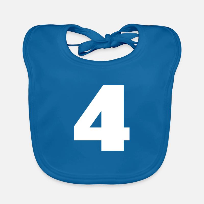 Nummer 4 Großbuchstaben Monogramm Baby Bio-Lätzchen