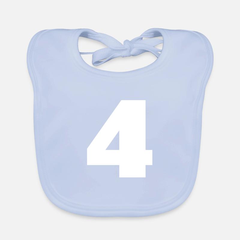 Nummer 4 Großbuchstaben Monogramm Baby Bio-Lätzchen