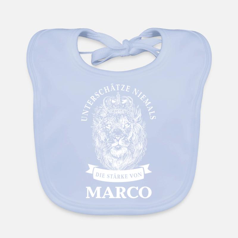 Marco Geschenk Name Löwe Baby Bio-Lätzchen