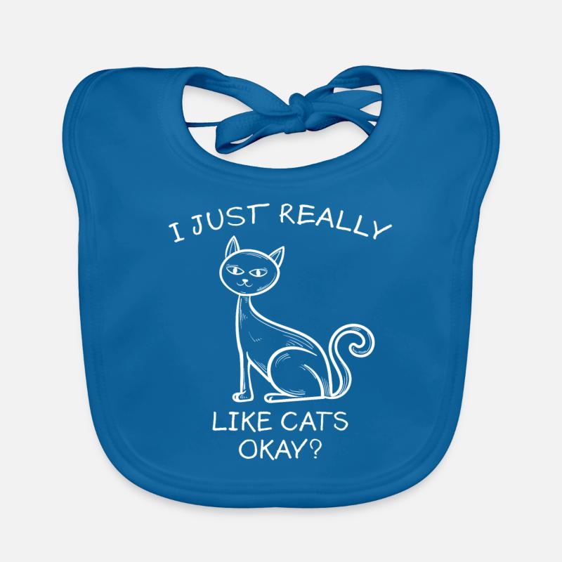 Chat Drôle de sort Chats Animaux de compagnie Fun Cadeau - Bavoir bio Bébé - bleu paon