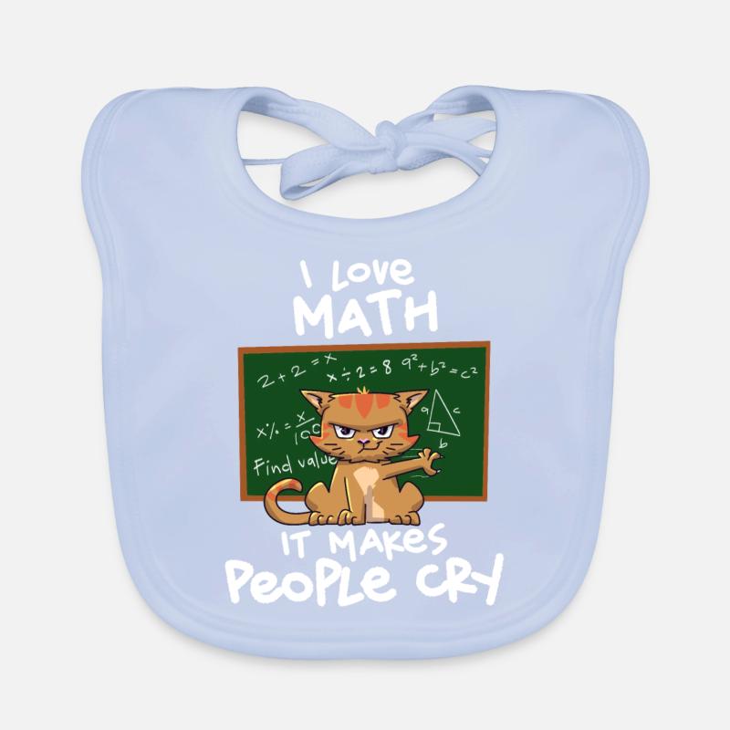 Cat Lover I Math Teacher I Love Math It Makes Organic Baby Bibs