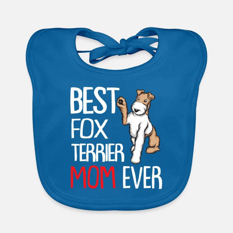 Foxterrier Drahthaar | Foxterrier - Baby Bio-Lätzchen - Pfauenblau