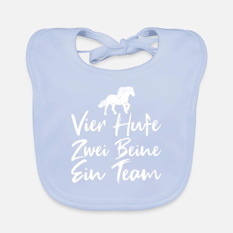 Vier Hufe Zwei Beine Ein Team Baby Bio-Lätzchen
