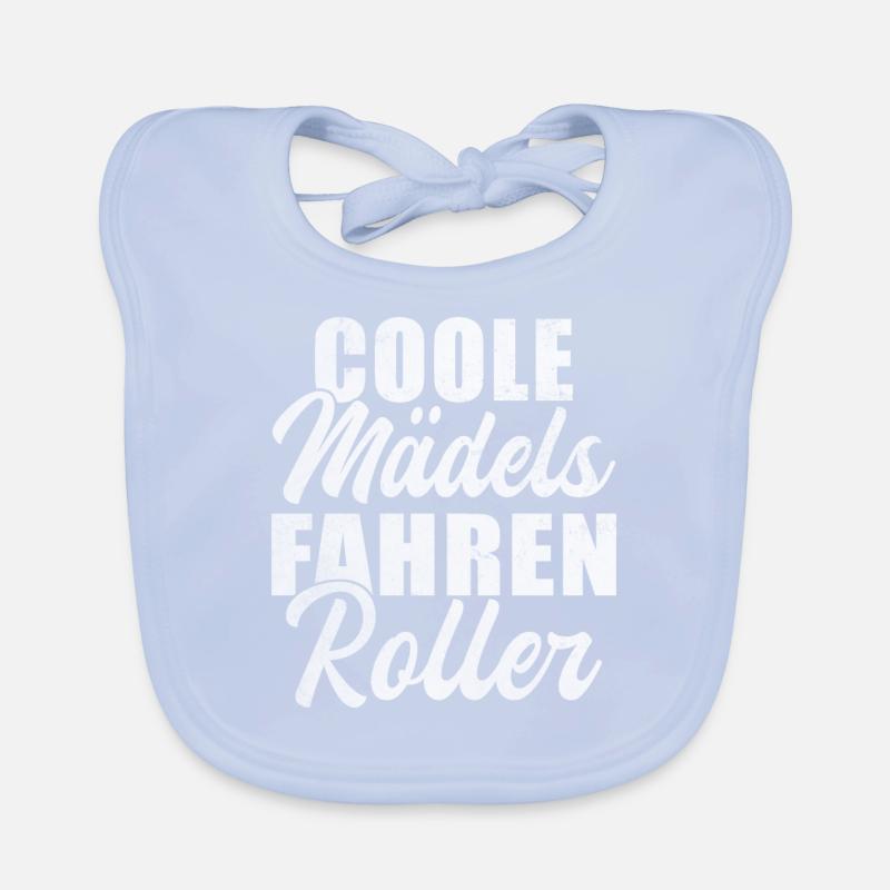 Coole Mädels Fahren Roller Rollerfahrer Baby Bio-Lätzchen