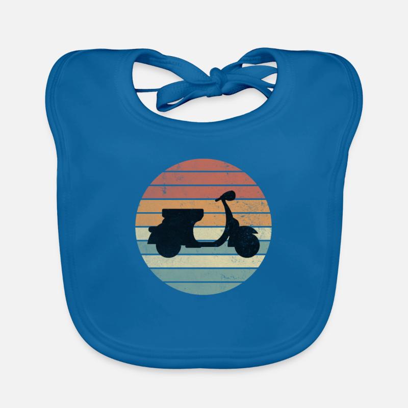 Roller Motorroller Rollerfahrer Sunset Vintage Baby Bio-Lätzchen