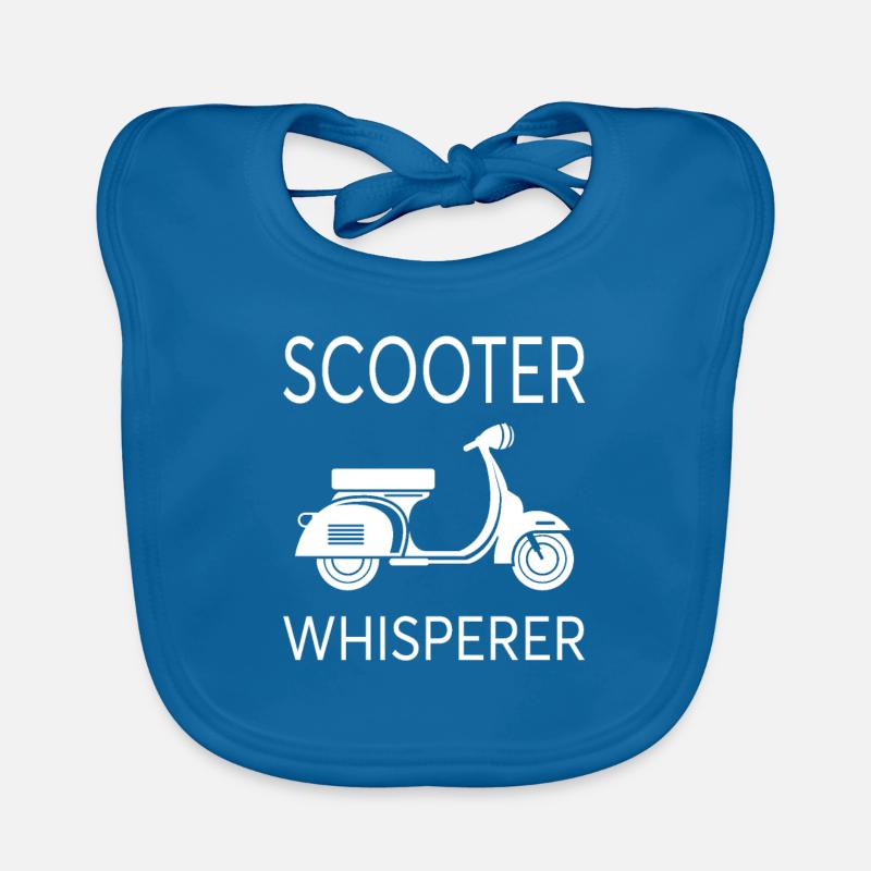Scooter Whisperer Roller Motorroller Flüsterer - Baby Bio-Lätzchen - Pfauenblau