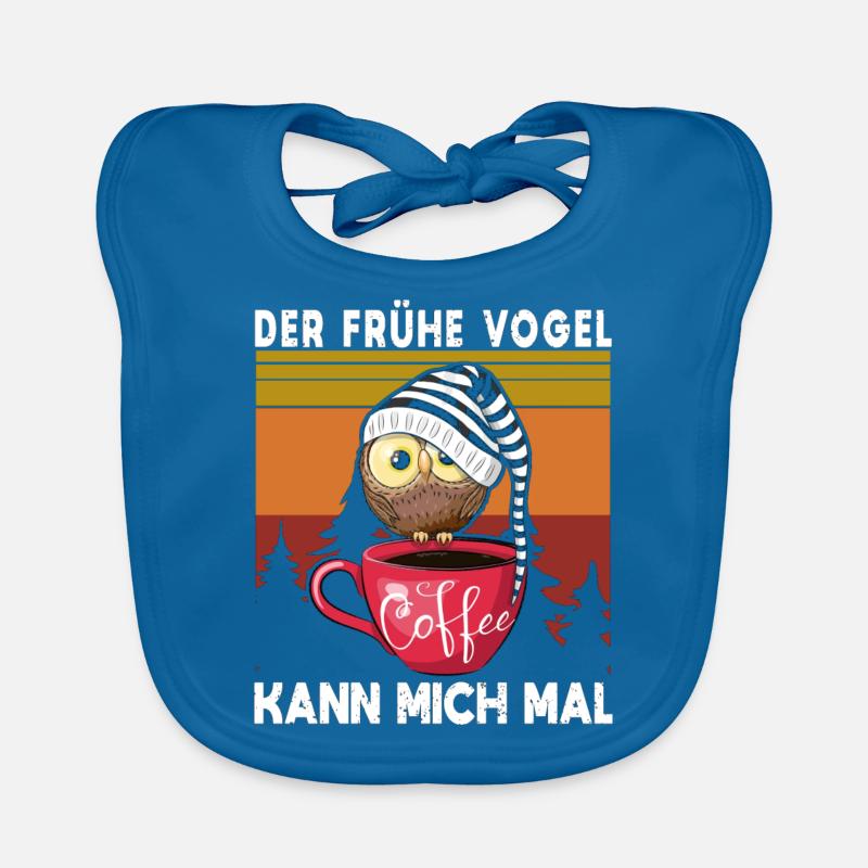 Der Frühe Vogel Kann Mich Mal Eule Kaffee Baby Bio-Lätzchen