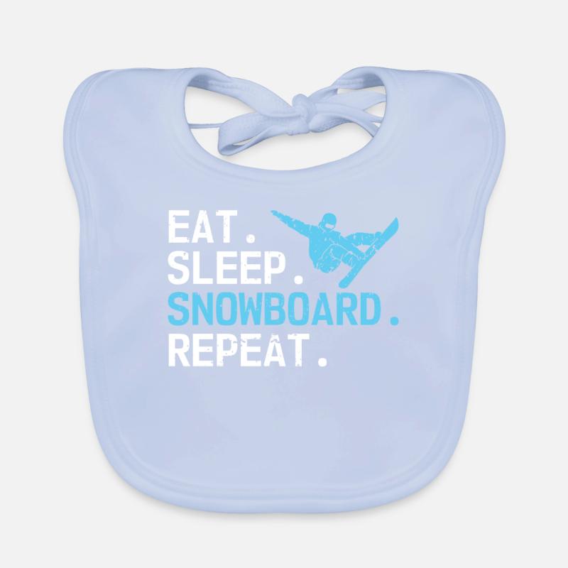 Eat Sleep Snowboard Repeat Hobby Snowboarder Baby Bio-Lätzchen