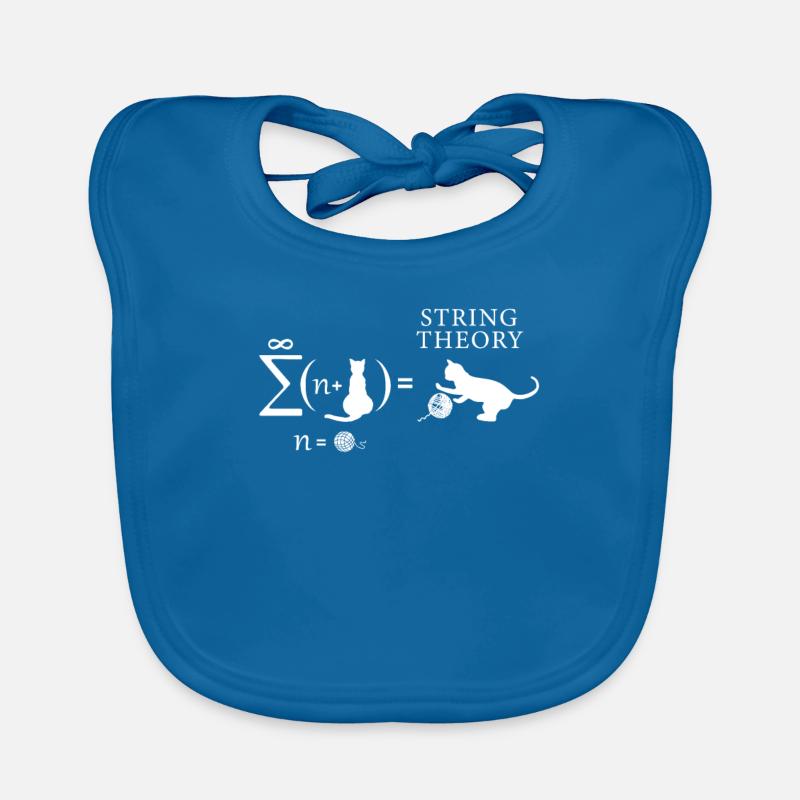 String théorie chat Infini - Bavoir bio Bébé - bleu paon