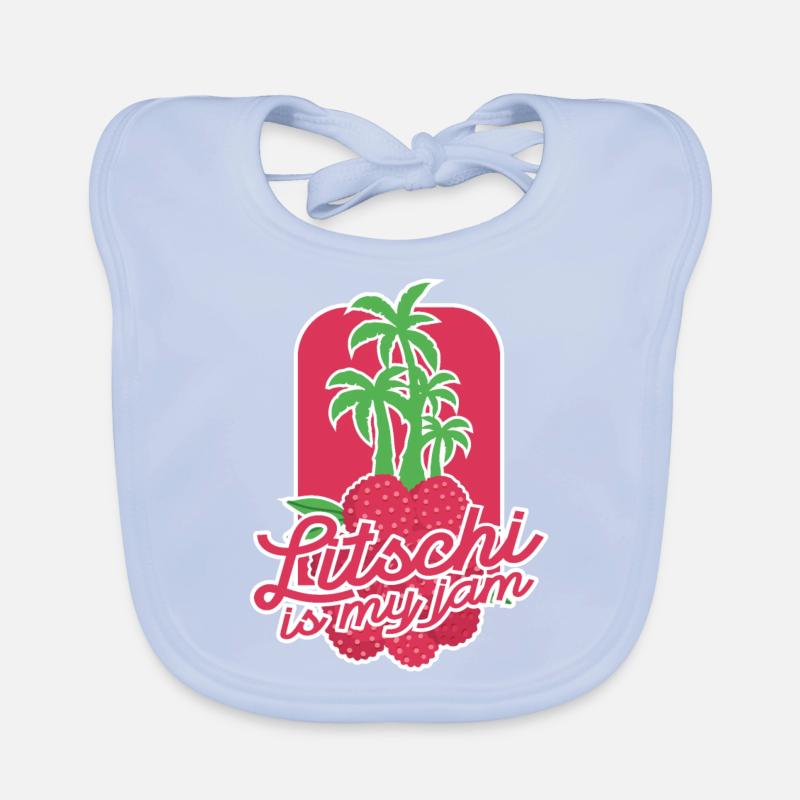 Litschi is my Jam, Fruit in Summer Organic Baby Bibs