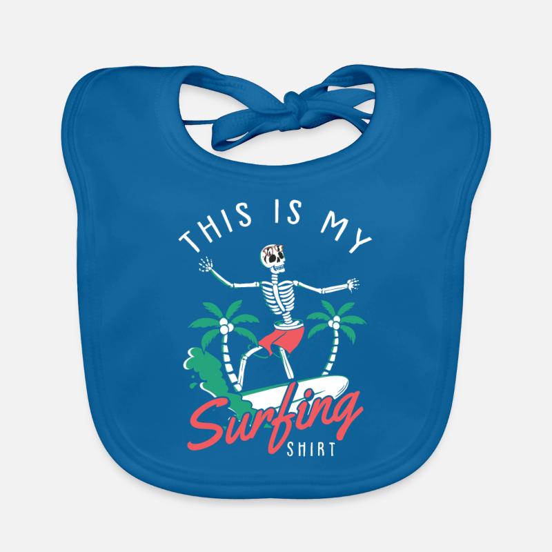 Surf surf surf surf surf planche de surf plage cadeau Bavoir bio Bébé