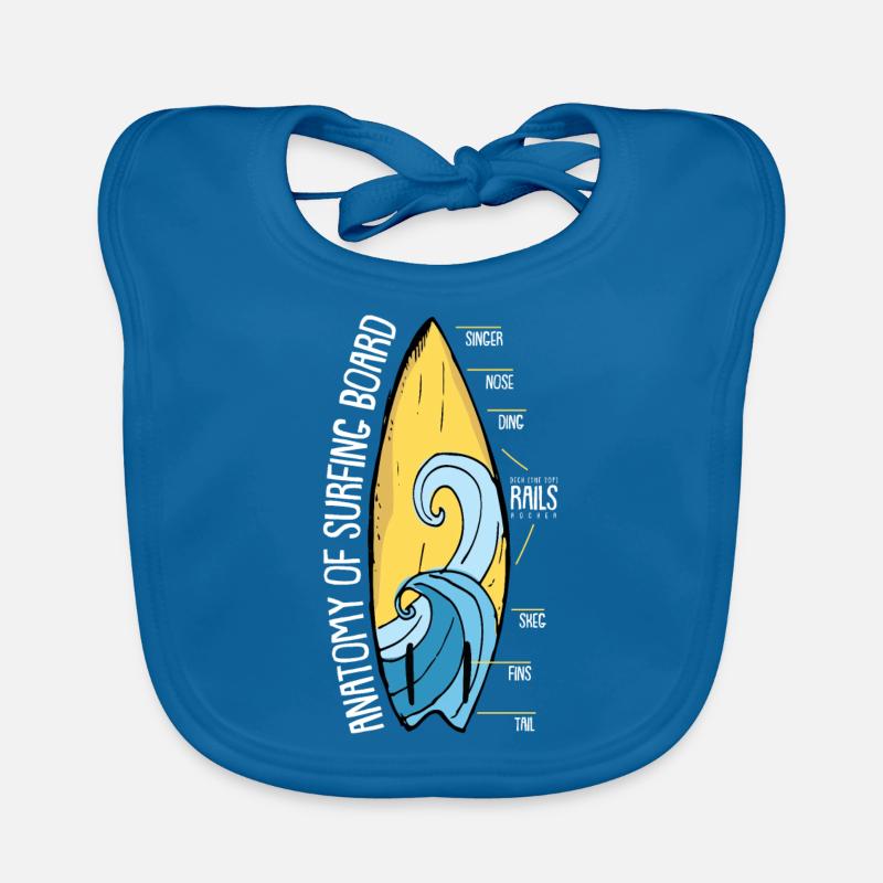 Surf surf surf surf surf planche de surf plage cadeau Bavoir bio Bébé