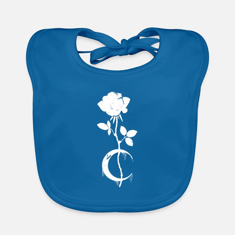 Occult Moon Rose Gothic Organic Baby Bibs