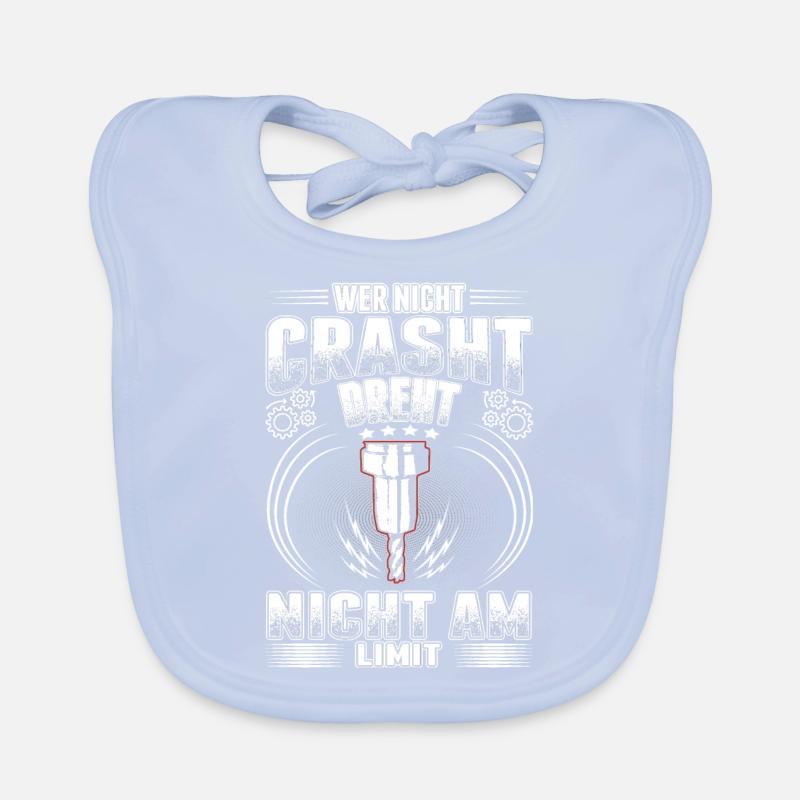 Who does not crash does not turn at the limit machinists Organic Baby Bibs