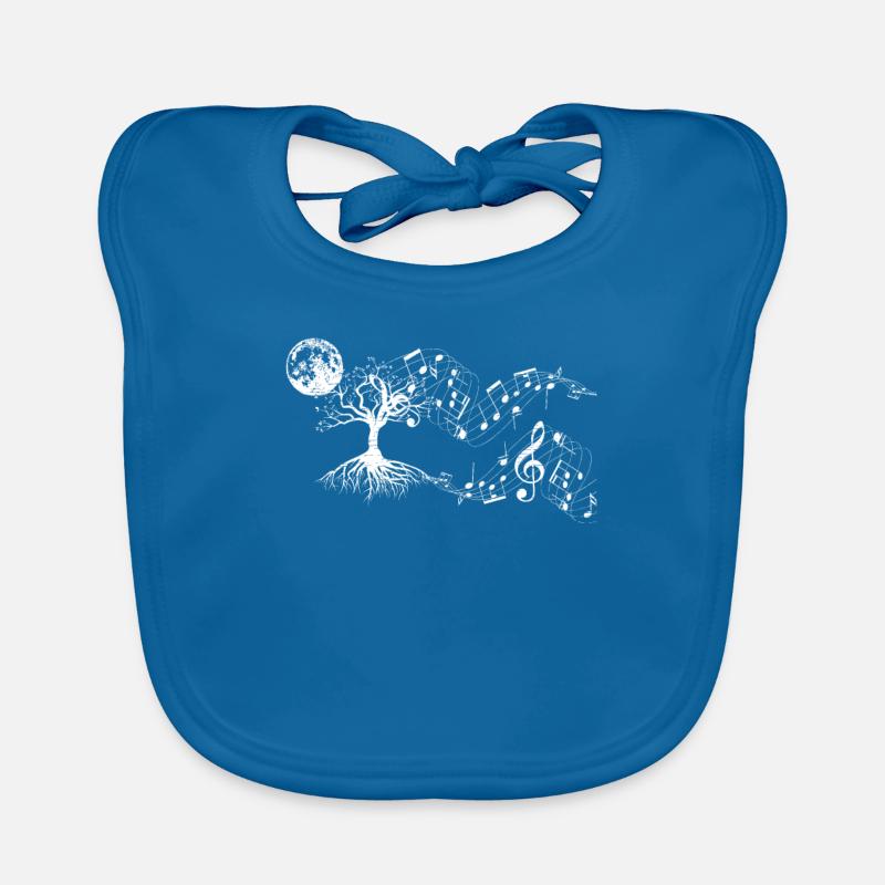 Tree Moon Musical Notes Music Note Music Lover Bavoir bio Bébé