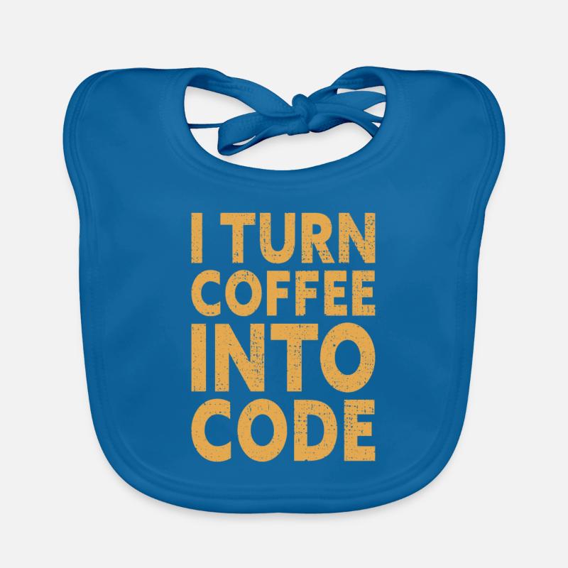 I Turn Coffee Into Code - Programmer Software Baby Bio-Lätzchen