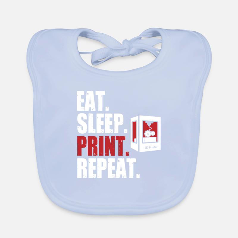 Eat Sleep Print Répéter Impression 3D Imprimante 3D Bavoir bio Bébé