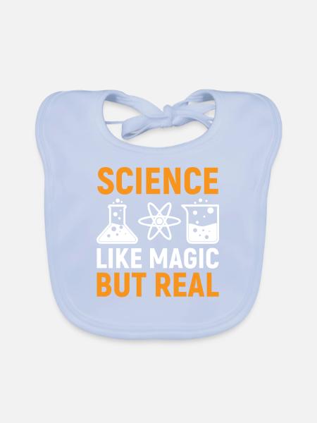 Science like magic but real - Organic Baby Bibs - sky blue - Front