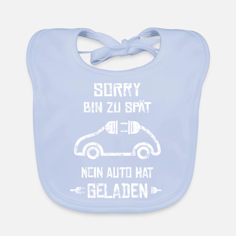 Lustiger Spruch Elektroauto E-Auto Strom Baby Bio-Lätzchen