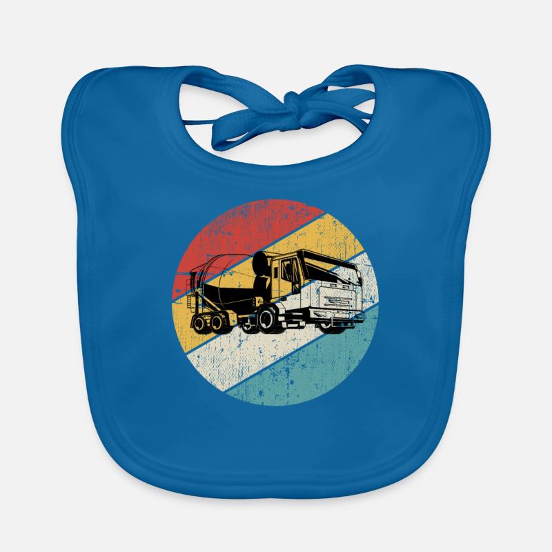 Concrete Mixer Construction Site Mixer Retro Gift Organic Baby Bibs