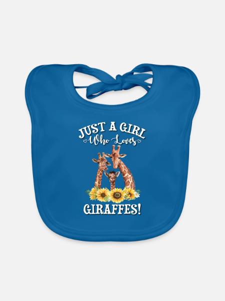 Giraffe - Baby Bio-Lätzchen - Pfauenblau