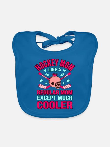 Hockey Eishockey Frauen Lustig Geschenk - Baby Bio-Lätzchen - Pfauenblau