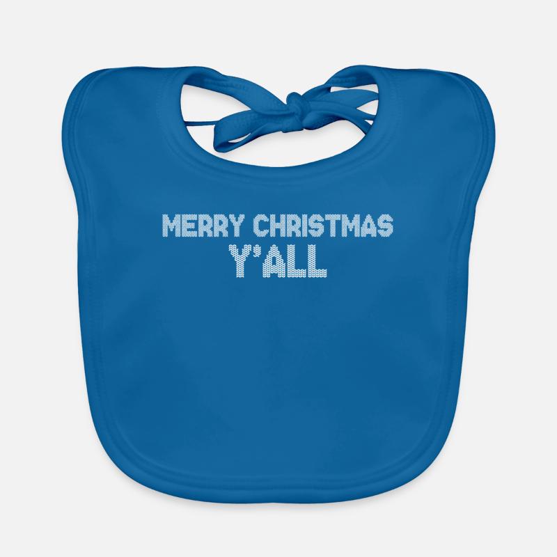 frohe Weihnachten hässliche Weihnachtspullover - Baby Bio-Lätzchen - Pfauenblau