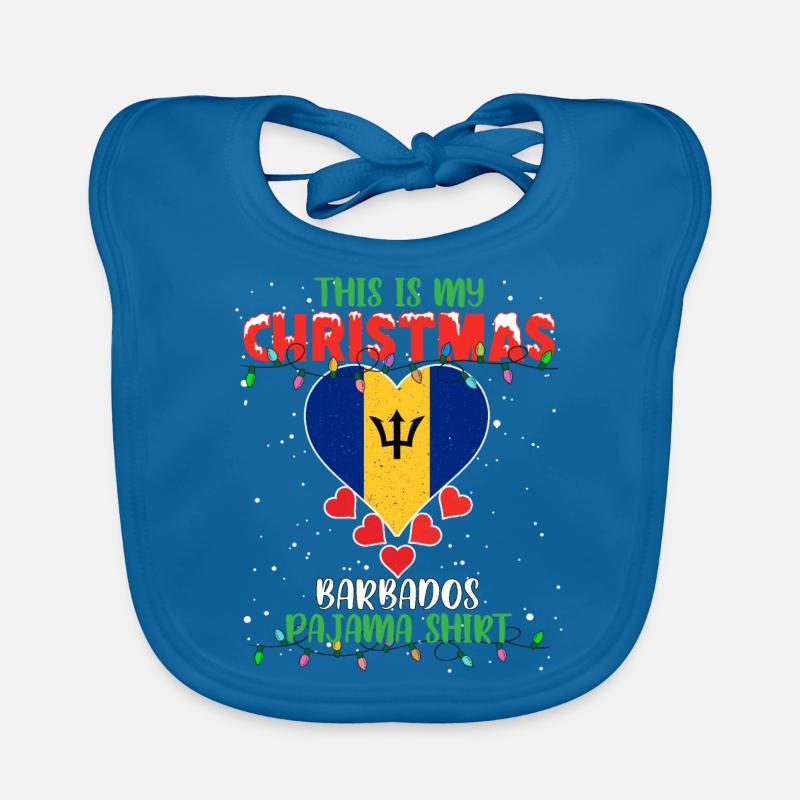 C’est mon pyjama drapeau de Noël de la Barbade Bavoir bio Bébé