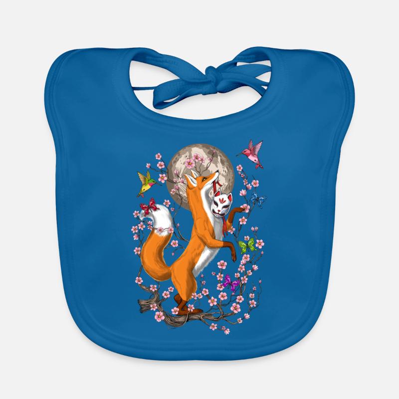 Fox Cherry Blossom Organic Baby Bibs