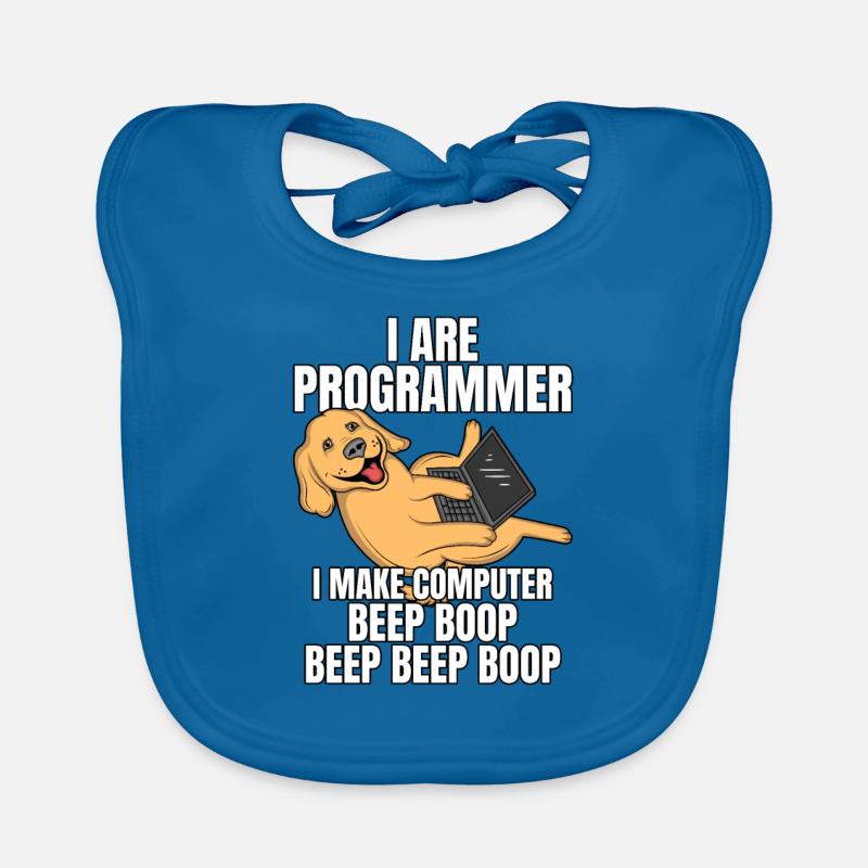 I Are Programmer Computer Beep Boop IT Dog Organic Baby Bibs