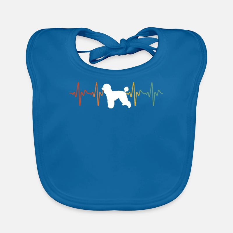 Distressed Poodle Heartbeat Baby Bio-Lätzchen