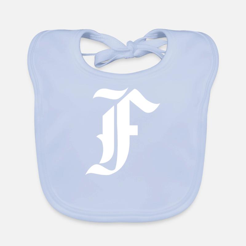 Letter F personalized gift alphabet first name Christmas Organic Baby Bibs